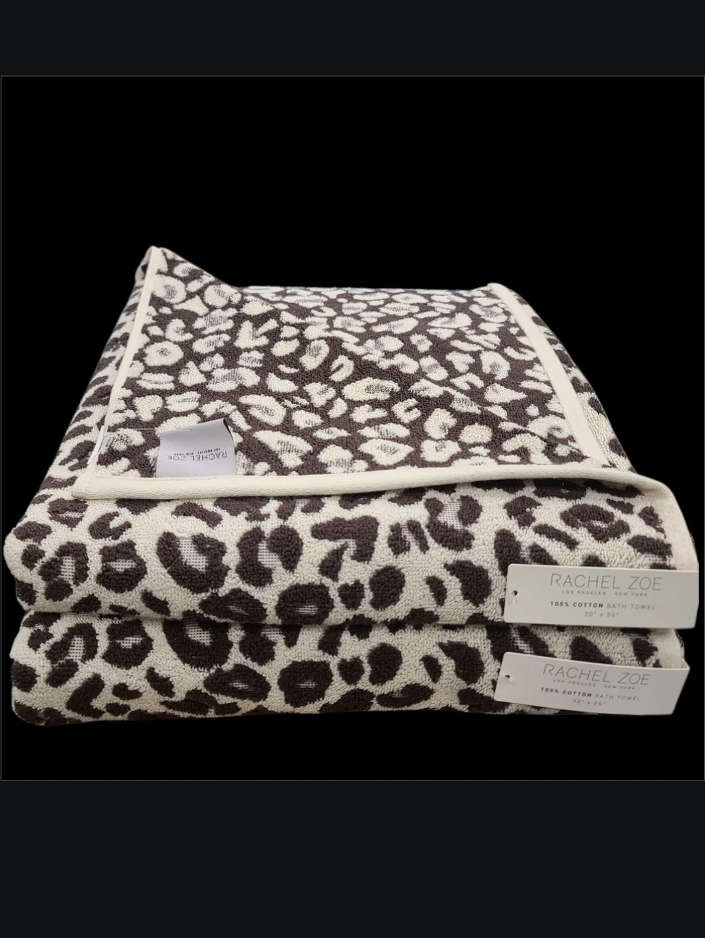 8pc Rachel Zoe Leopard Cheetah Animal Print Bath Hand Washcloth Towel Set NEW